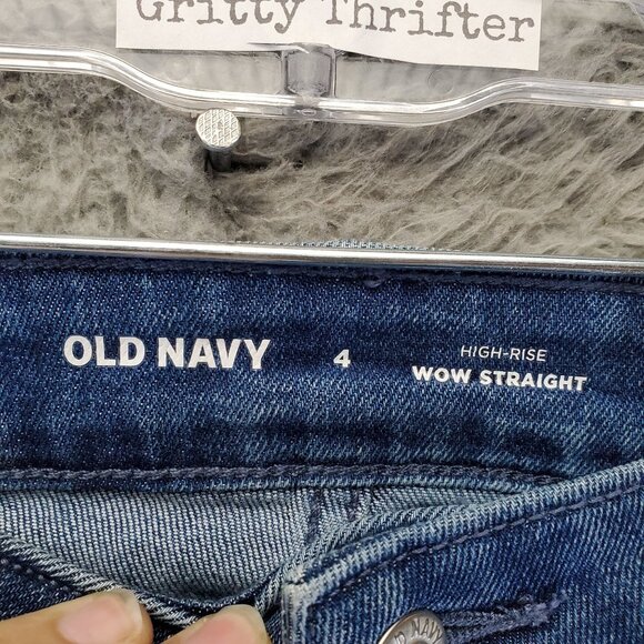 Old Navy Jeans Womens Size 4 Blue High-Rise Wow Straight Denim Stretch *NWT* - Picture 4 of 13